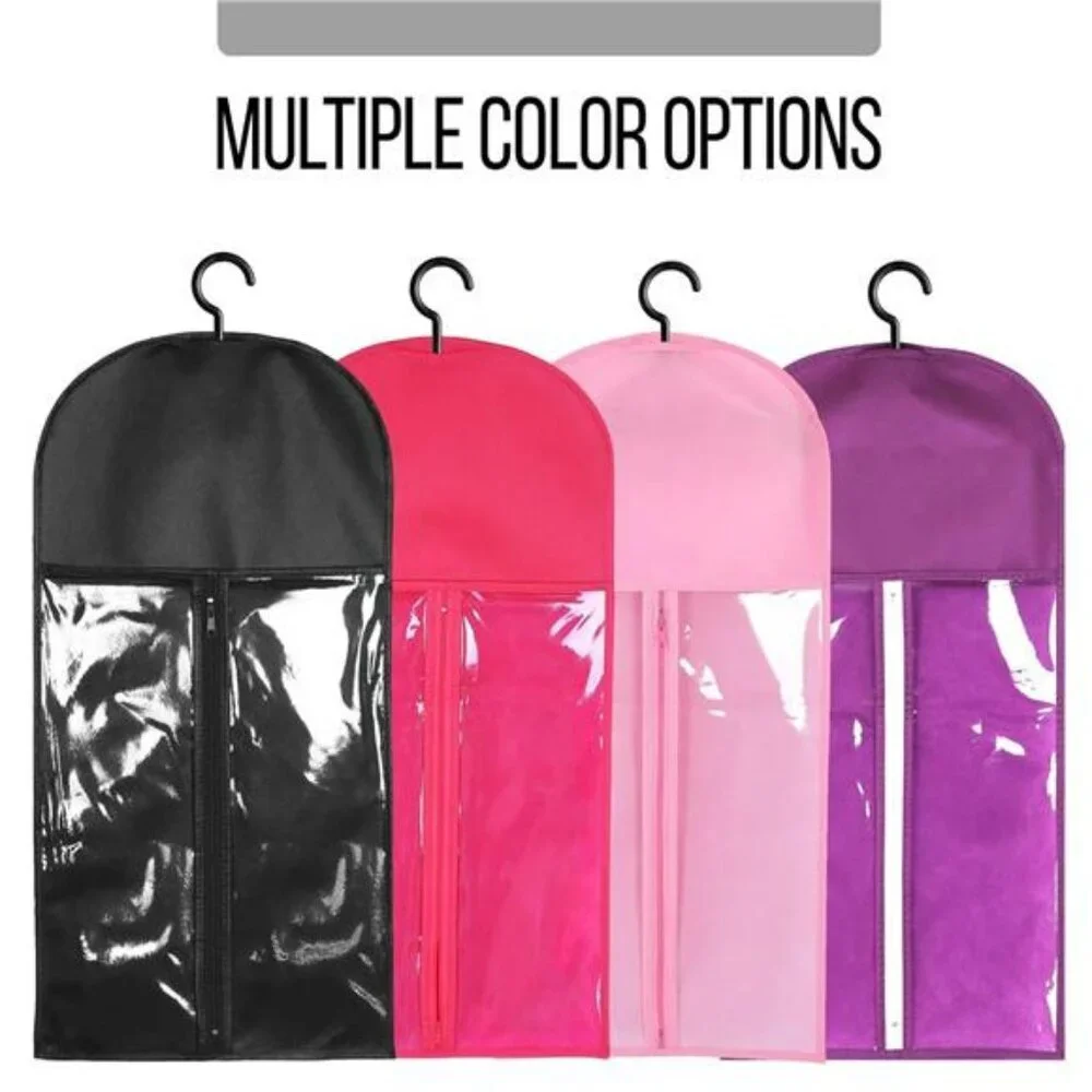 Hair Extension Wig Storage Bags with Hanger Set of 3 Dust Proof Closet Organizer